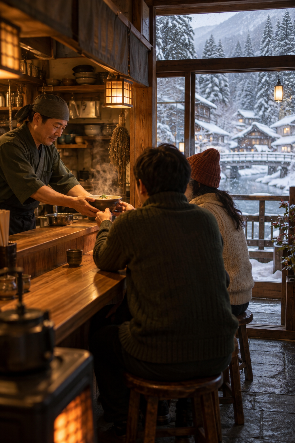 雪国食堂生活治愈主题海报